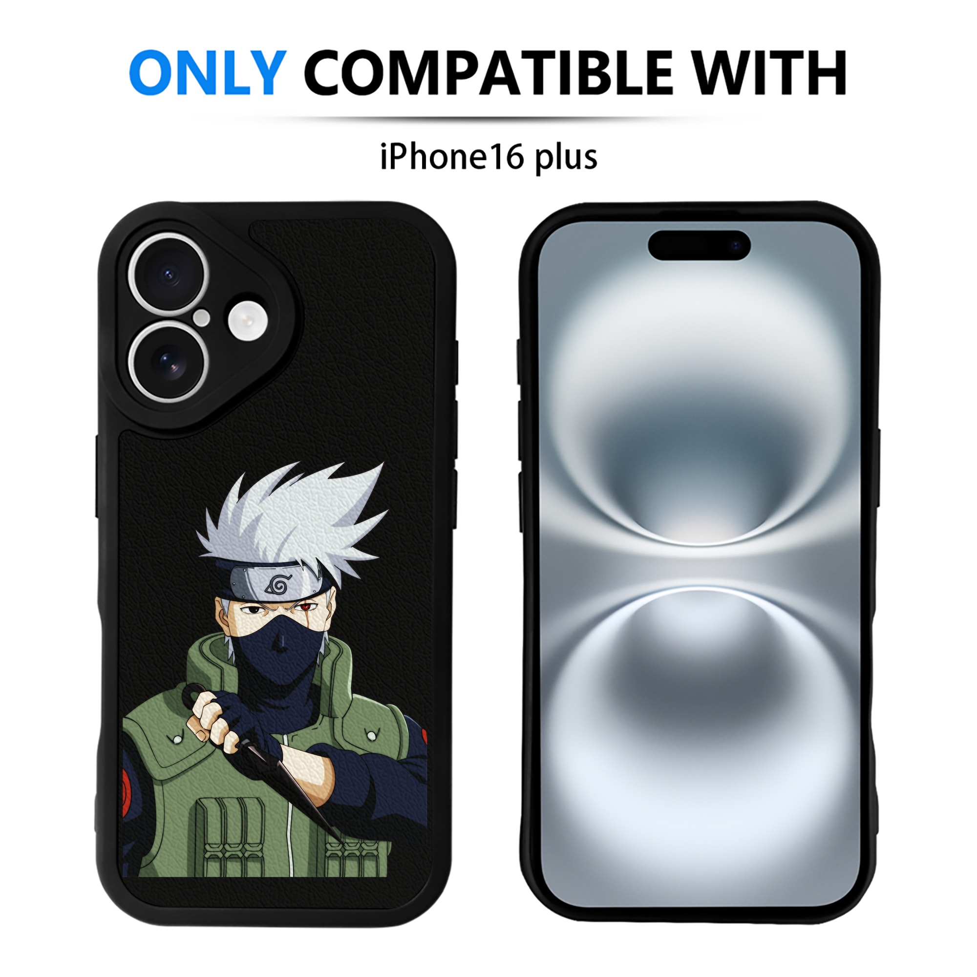（画像用） NARUTO -ナルト- はたけ カカシ Hatake Kakashi 【iPhone 16シリーズ対応】シリコンスマホケース（レザー調） 材質：シリコン